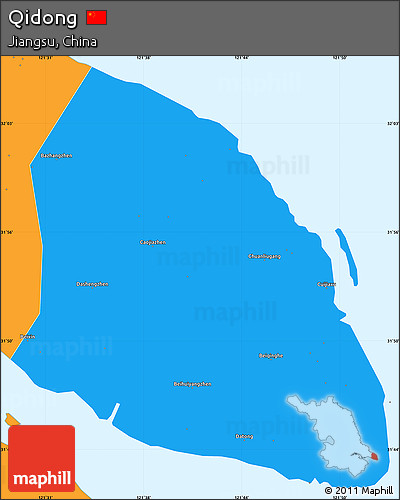 Political Simple Map of Qidong