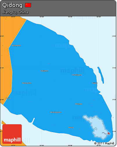 Political Simple Map of Qidong