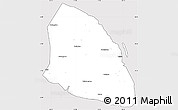 Silver Style Simple Map of Qidong, cropped outside