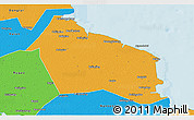 Political 3D Map of Rudong