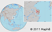 Gray Location Map of Rudong