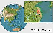 Satellite Location Map of Rudong