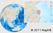 Shaded Relief Location Map of Rudong