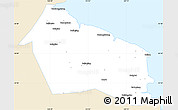 Classic Style Simple Map of Rudong, single color outside