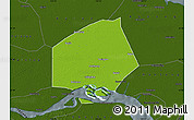 Physical Map of Rugao, darken