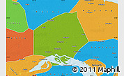 Physical Map of Rugao, political outside