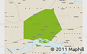 Physical Map of Rugao, shaded relief outside