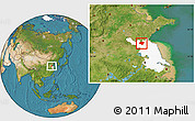 Satellite Location Map of Xinyi, highlighted parent region