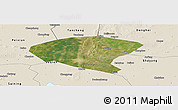 Satellite Panoramic Map of Xinyi, shaded relief outside