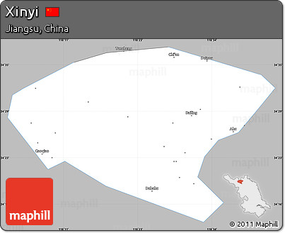Gray Simple Map of Xinyi, single color outside