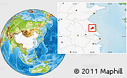 Physical Location Map of Yiancheng, highlighted country