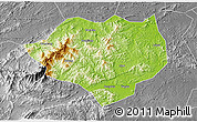Physical 3D Map of Anfu, desaturated