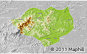 Physical 3D Map of Anfu, lighten, desaturated