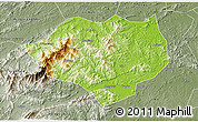 Physical 3D Map of Anfu, semi-desaturated