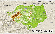 Physical 3D Map of Anfu, shaded relief outside