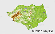 Physical 3D Map of Anfu, single color outside