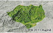 Satellite 3D Map of Anfu, lighten, semi-desaturated