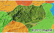 Satellite 3D Map of Anfu, political outside