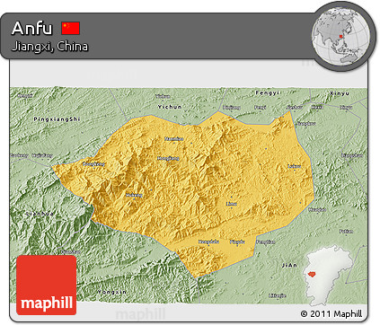 Savanna Style 3D Map of Anfu