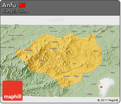 Savanna Style 3D Map of Anfu