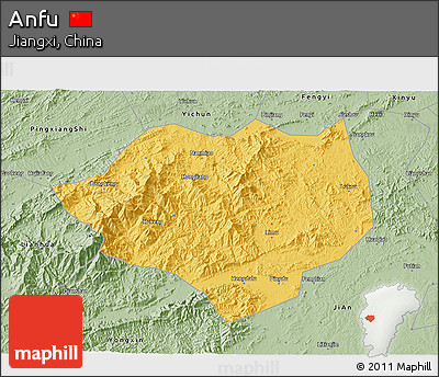 Savanna Style 3D Map of Anfu