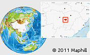 Physical Location Map of Anfu, highlighted country