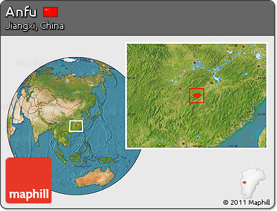 Satellite Location Map of Anfu