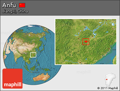 Satellite Location Map of Anfu