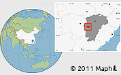Savanna Style Location Map of Anfu, highlighted country, highlighted parent region