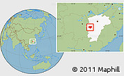 Savanna Style Location Map of Anfu, highlighted parent region