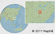 Savanna Style Location Map of Anfu, hill shading