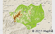 Physical Map of Anfu, shaded relief outside