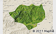 Satellite Map of Anfu, shaded relief outside