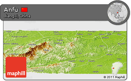Physical Panoramic Map of Anfu