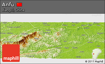 Physical Panoramic Map of Anfu