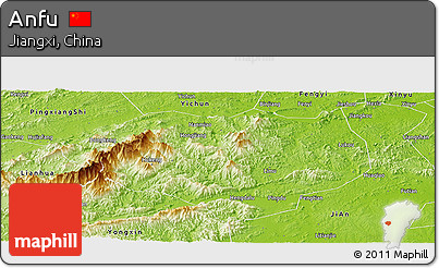 Physical Panoramic Map of Anfu
