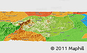 Physical Panoramic Map of Anfu, political outside