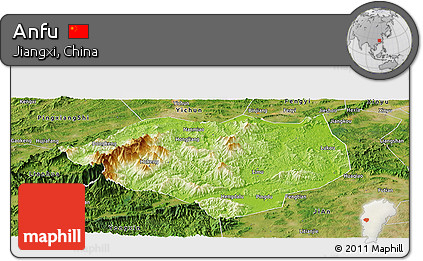 Physical Panoramic Map of Anfu, satellite outside