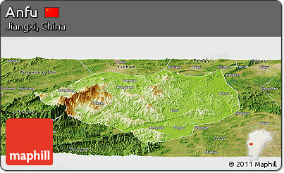 Physical Panoramic Map of Anfu, satellite outside
