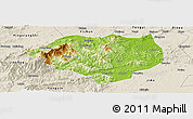 Physical Panoramic Map of Anfu, shaded relief outside