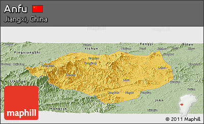 Savanna Style Panoramic Map of Anfu