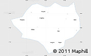 Silver Style Simple Map of Anfu, single color outside