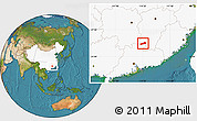 Satellite Location Map of Dayu, highlighted country