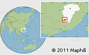 Savanna Style Location Map of Dayu, highlighted parent region
