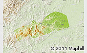 Physical Map of Dayu, lighten
