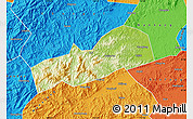Physical Map of Dayu, political outside