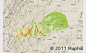 Physical Map of Dayu, shaded relief outside