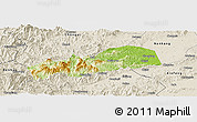 Physical Panoramic Map of Dayu, shaded relief outside