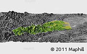 Satellite Panoramic Map of Dayu, desaturated