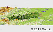 Satellite Panoramic Map of Dayu, physical outside